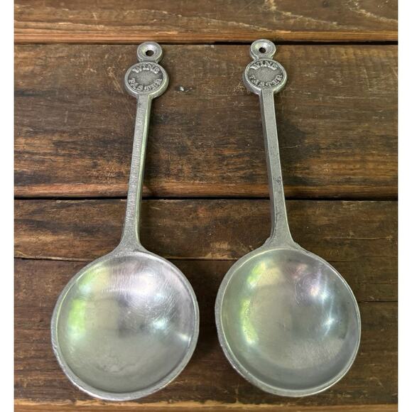 Two Vintage WILTON ARMETALE PEWTER 7” Wine Taster's" SPOONS - Picture 1 of 2